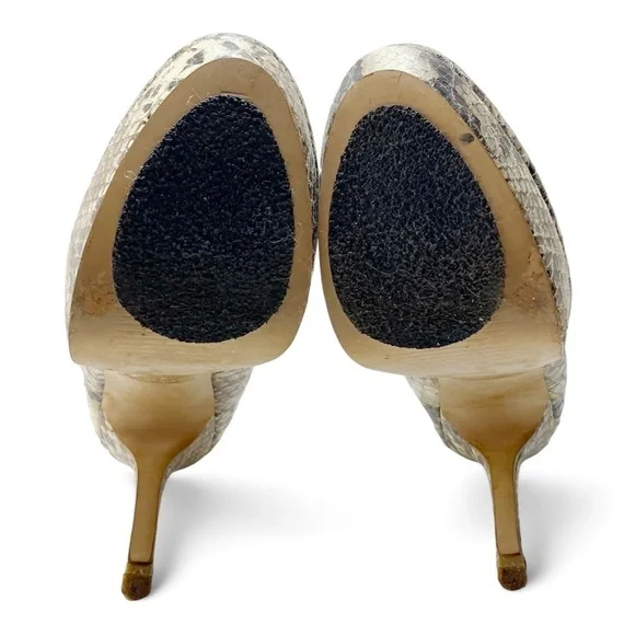 Bakers Womens Melina Platform High Heel Pumps Tan Reptile Snakeskin Size 6B - Picture 5 of 5